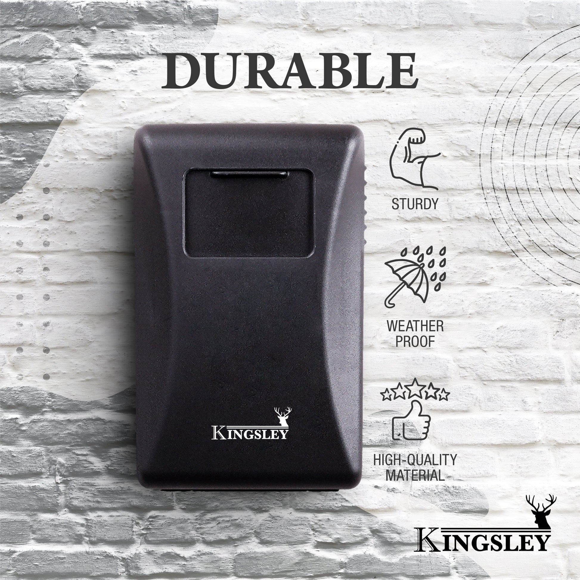 Key Lock Box - Guard-A-Key, Secure Weatherproof Key Box Wall Mount for Indoors and Outdoors, 4 Digit Resettable Combination Code, Large Capacity for Storing Spare Keys